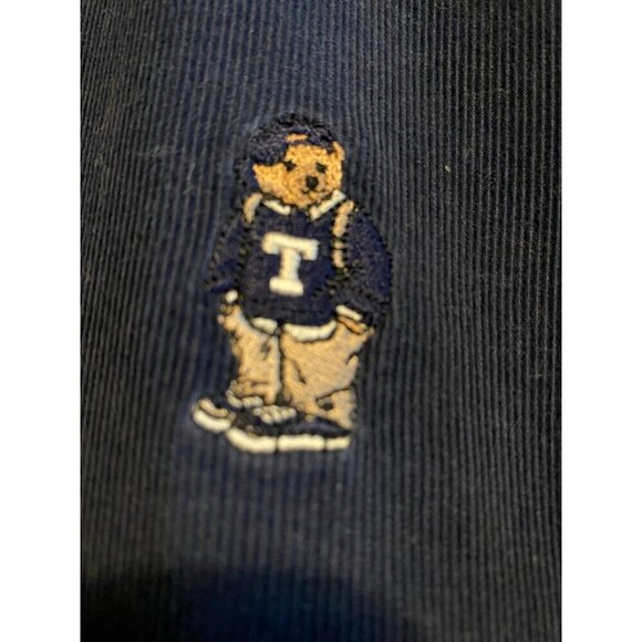 Women's Teenie Weenie Navy Blue Long Sleeved Button Up Corduroy Logo Pocket Shir - Picture 2 of 5